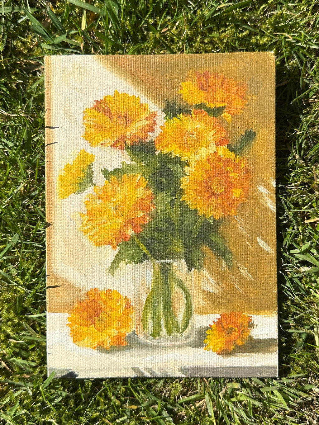 Golden chrysanthemums 5x7"