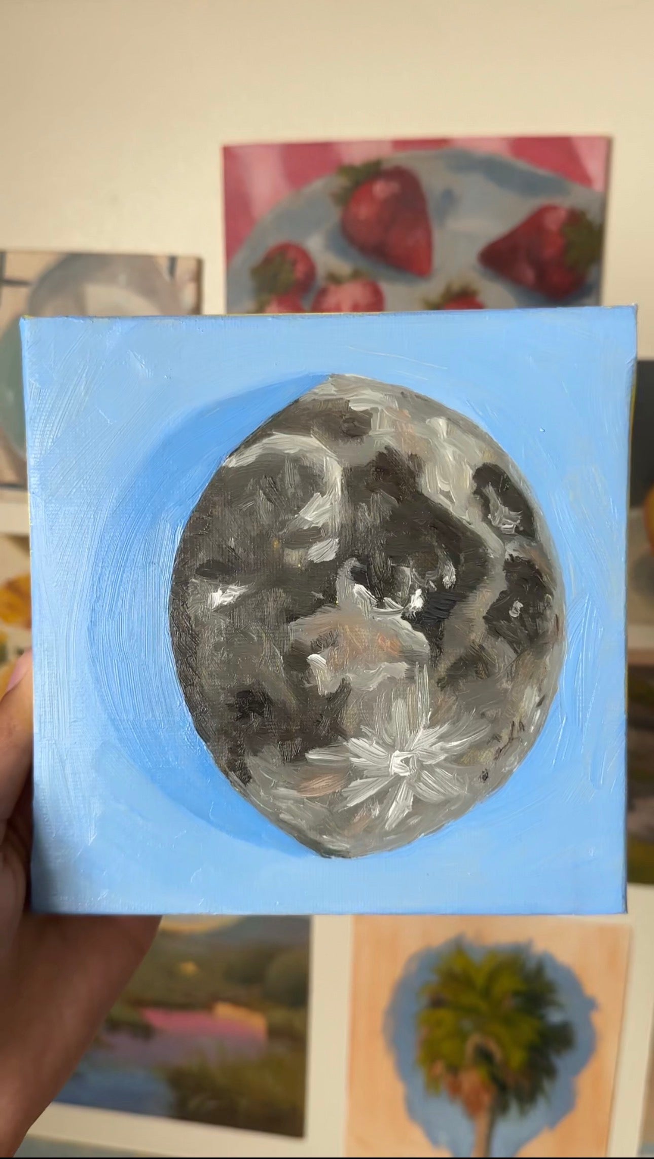 Waxing Gibbous Moon - 6x6"