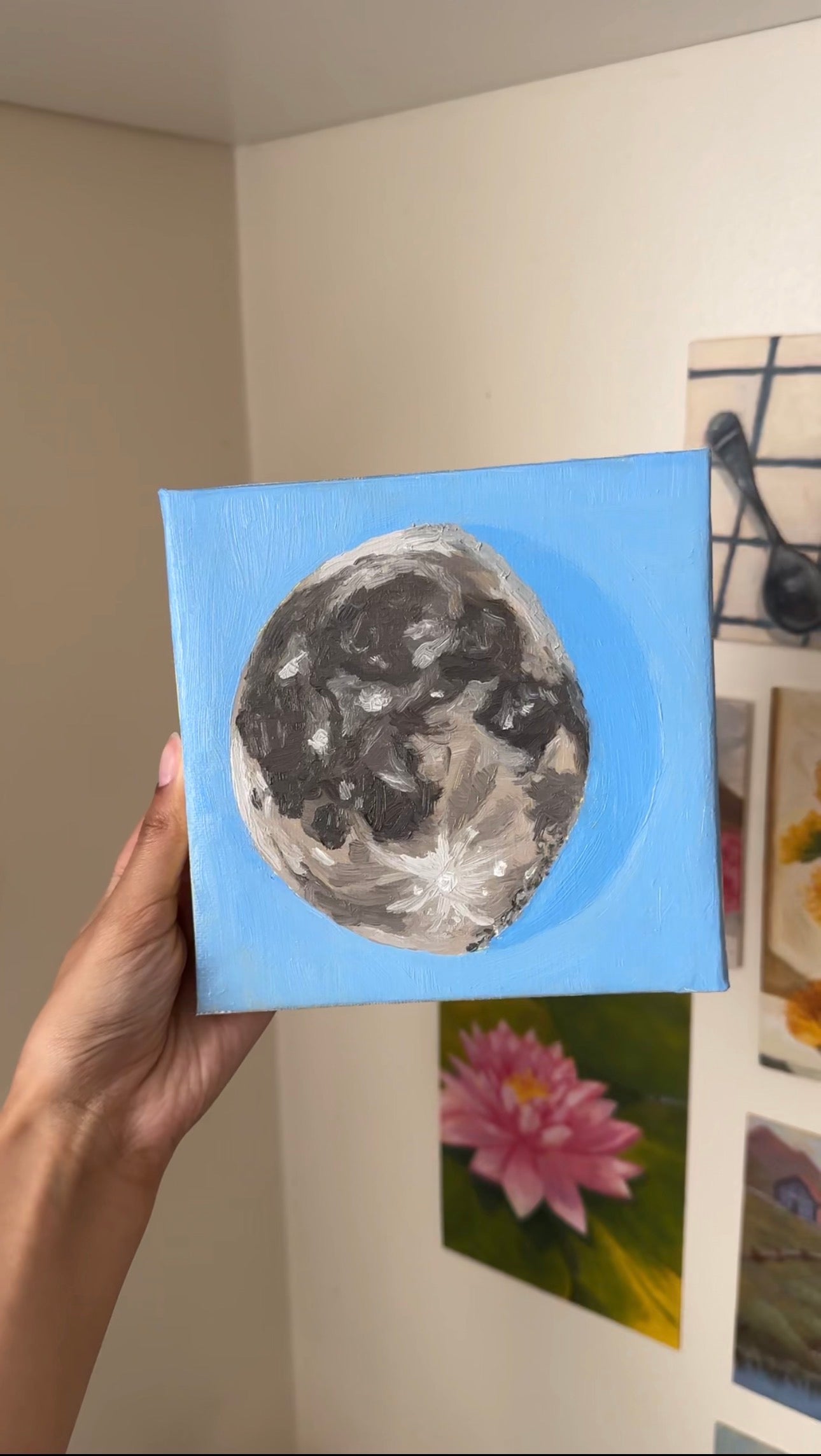 Waning Giibbous Moon - 6x6"